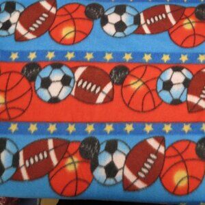 🛒 $15 2 1/2 yards Fleece Kids Sports Football Baseball Soccer Baseball
